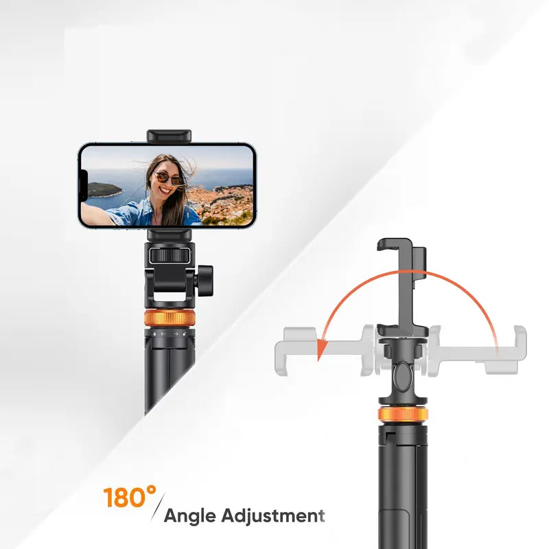 61" Phone Tripod for iPhone/Android & Selfie Stick with Remote, Upgraded Stand, Compatible with iPhone 17/16/15/14/13, Travel-Friendly & Stable