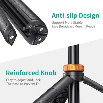 61" Phone Tripod for iPhone/Android & Selfie Stick with Remote, Upgraded Stand, Compatible with iPhone 17/16/15/14/13, Travel-Friendly & Stable